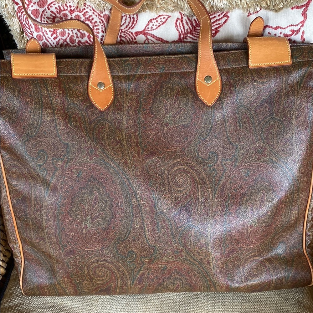 Etro Coated Canvas and Leather Bag